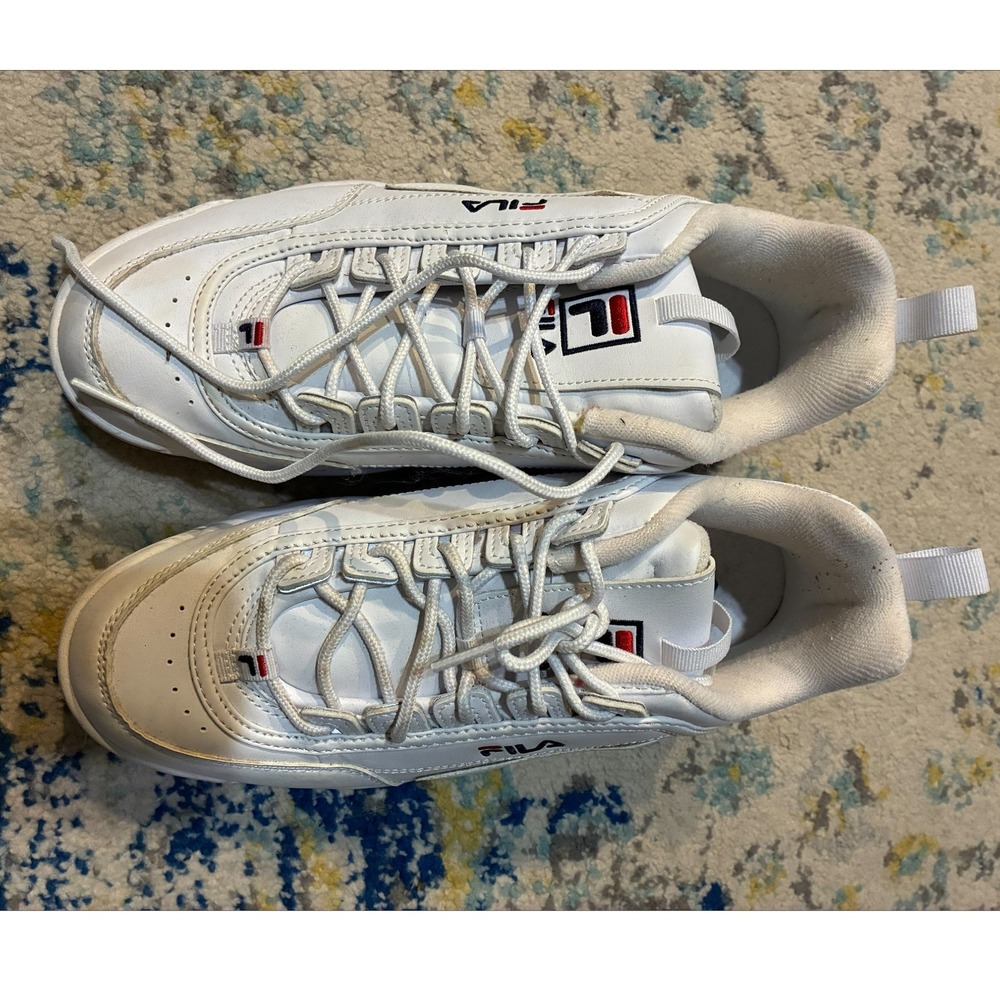 Fila Disruptor II Premium White Chunky Platform Sneakers FW01655-111 Womens 10